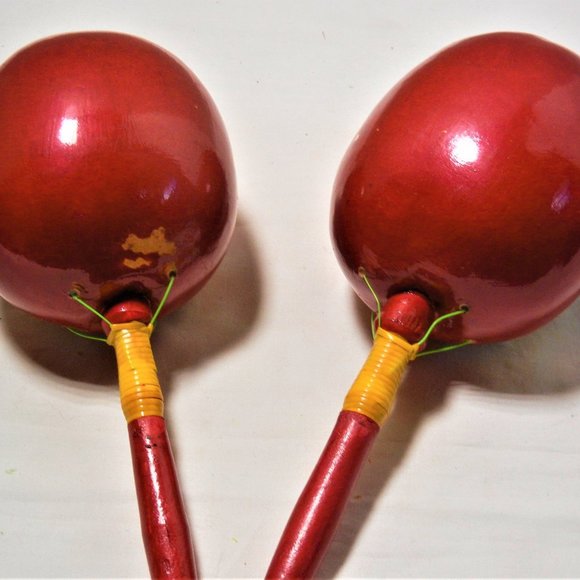Mexico Other Vintage Large Maracas Moroccan Rumba Hand Shakers Hand